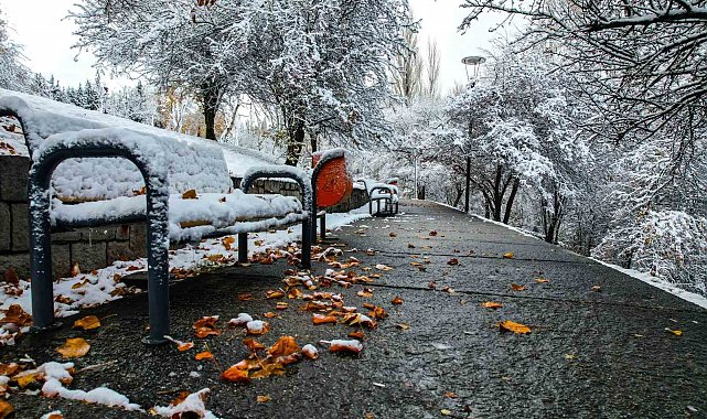 Ankara'daki beyaz örtü havadan görüntülendi
