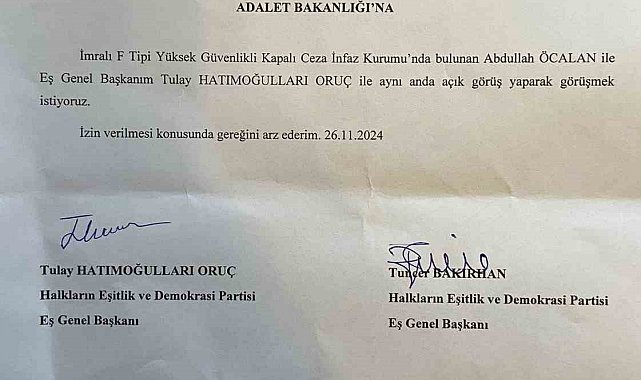 DEM Parti terörist başı Öcalan ile görüşmek için Adalet Bakanlığı'na yazılı başvuru yaptı
