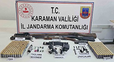 Karaman'da kaçak silah operasyonu