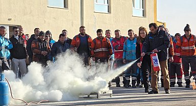 Kocasinan'da gerçeğini aratmayan yangın tatbikatı