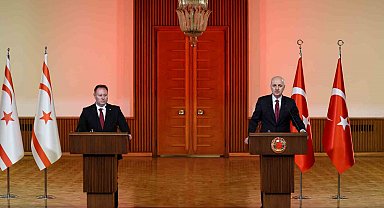 TBMM Başkanı Kurtulmuş KKTC Cumhuriyet Meclis Başkanı Ziya Öztürkler ile basın toplantısı düzenledi