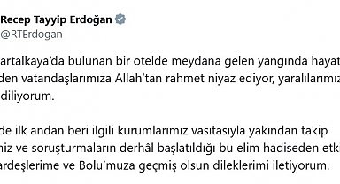 Cumhurbaşkanı Erdoğan'dan hayatını kaybedenler için taziye mesajı