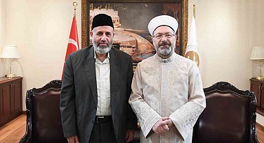 Diyanet İşleri Başkanı Erbaş, Filistinli Alimler Birliği Başkanı Tekruri'yi kabul etti