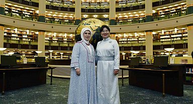 Emine Erdoğan, Moğolistan Cumhurbaşkanı'nın eşi Luvsandorj ile bir araya geldi