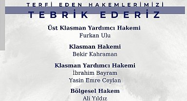 Kayseri Bölgesi'nden 7 futbol hakemi terfi etti
