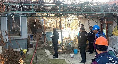 Şehit ailesine ait evde çıkan yangın büyümeden söndürüldü