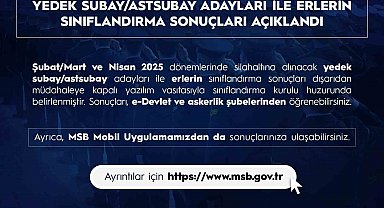 ŞubatMart ve Nisan 2025 celp döneminde silah altına alınacak askerlerin sonuçları açıklandı
