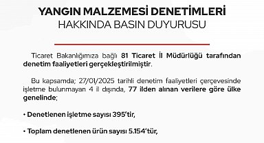 Ticaret Bakanlığından yangın malzemesi denetimi: 351 işletmeden savunma istendi