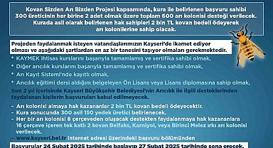 'Kovan Sizden, Arı Bizden' projesine başvurular başlıyor