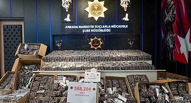 Ankara'da 568 bin adet sentetik ecza ele geçirildi