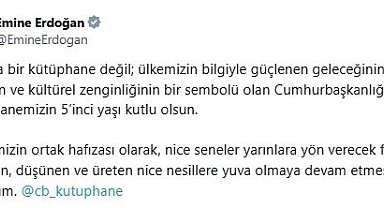 Emine Erdoğan, Cumhurbaşkanlığı Millet Kütüphanesi'nin 5'inci yılını kutladı