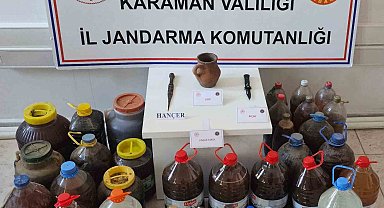 Karaman'da jandarmadan kaçak alkol ve tarihi eser operasyonu