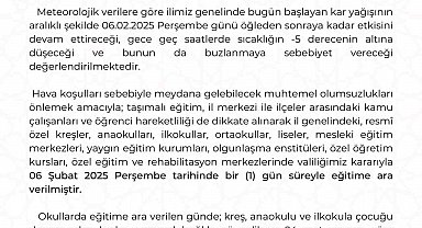 Kayseri'de eğitime kar engeli