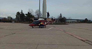 Konya'da hava ambulansı kalp krizi geçiren hasta için havalandı