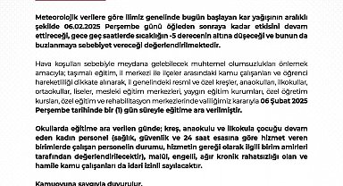 Niğde'de eğitime 1 gün ara verildi