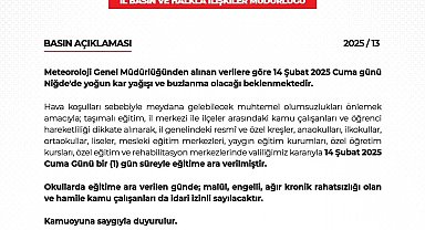 Niğde'de eğitime 1 gün ara verildi