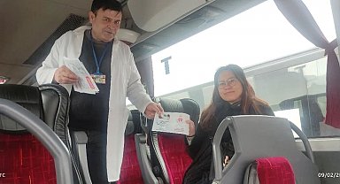 Otobüs terminalinde 'Sigarayı Bırakma Günü' dolayısıyla stant açıldı