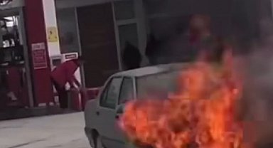 Seyir halindeki otomobil yandı