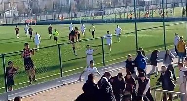 U15 maçında tekme ve yumruklar havada uçuştu