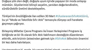 UNEP'ten Uluslararası Sıfır Atık Günü'nde moda ve tekstilde sıfır atık sağrısı
