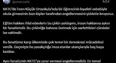 AK Parti Sözcüsü Çelik: "KKTC'de kıyafeti sebebiyle öğrencinin okula girmesinin engellenmesini şiddetle kınıyoruz"