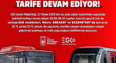 Başkent'te sabah ulaşımında indirimli tarife devam ediyor