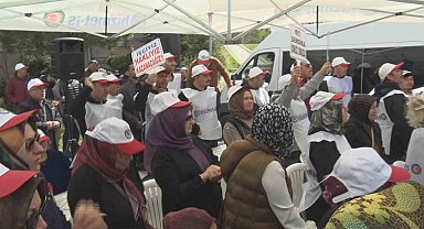 HİZMET-İŞ Sendikası işten çıkarılan işçiler için Altındağ Belediyesi önünde direniş çadırı açtı