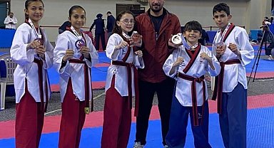 İlk kez müsabakaya çıkan taekwondoculardan büyük başarı