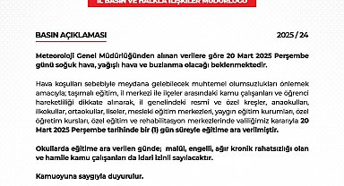 Niğde'de eğitime 1 gün ara verildi