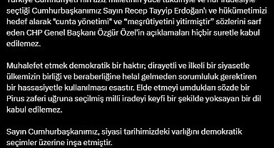 Bakan Memişoğlu'ndan Cumhurbaşkanını ve hükümeti hedef alan CHP Genel Başkanı Özel'e tepki