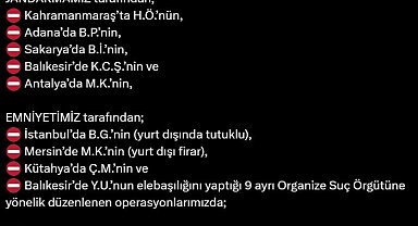 Bakan Yerlikaya: "9 ayrı organize suç örgütü çökertildi, 86 şüpheli tutuklandı"