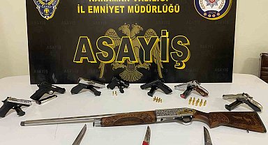 Karaman'da 8 adet ruhsatsız silah ele geçirdi