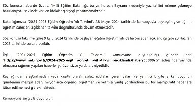 MEB'den erken yaz tatili iddialarına yalanlama