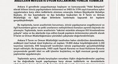 Ankara Valiliği'nden hobi bahçelerine ilişkin karar: Kaçak yapılara yasak