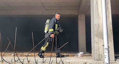 Karaman'da cami otoparkında yangın