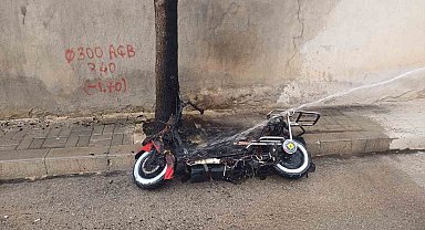 Karaman'da elektrikli bisiklet yangını