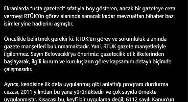 RTÜK Başkanı Şahin: "RTÜK gazete manşetleriyle ilgilenmez"