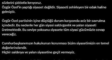 AK Parti Sözcüsü Çelik: "Özgür Özel'in Cumhurbaşkanımıza dönük seviyesiz sözlerini şiddetle kınıyoruz"