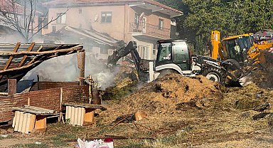 Ankara'da besi çiftliğinde yangın