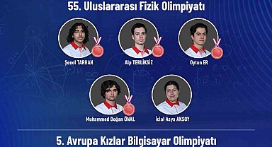 Bilim olimpiyatlarına katılan gençler, 12 madalya ve 1 mansiyon ödülü kazandı