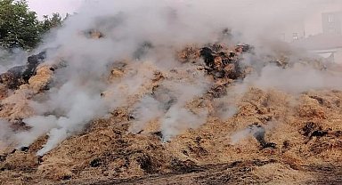 Ereğli'de saman balyası yangını
