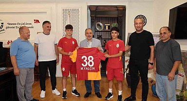 Galatasaray'a transfer olan Talaslı yıldızlardan Başkan Yalçın'a ziyaret