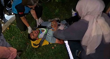 Otomobil refüje çıktı: 1 yaralı