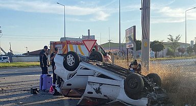 Konya'da otomobil takla attı: 5 yaralı