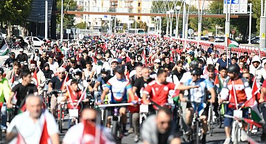 Filistin'e destek için pedal çevirdiler