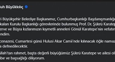 Şükrü Karatepe'nin eşi hayatını kaybetti